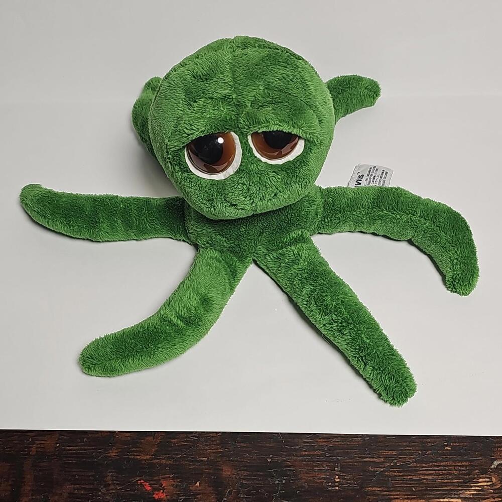 Russ Octavius Medium Green Plush Octopus Stuffed Animal Pre-owned Green